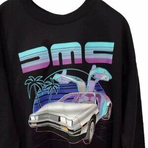 NEW Delorean Retro DMC Black Sweatshirt, Men's LARGE NWT